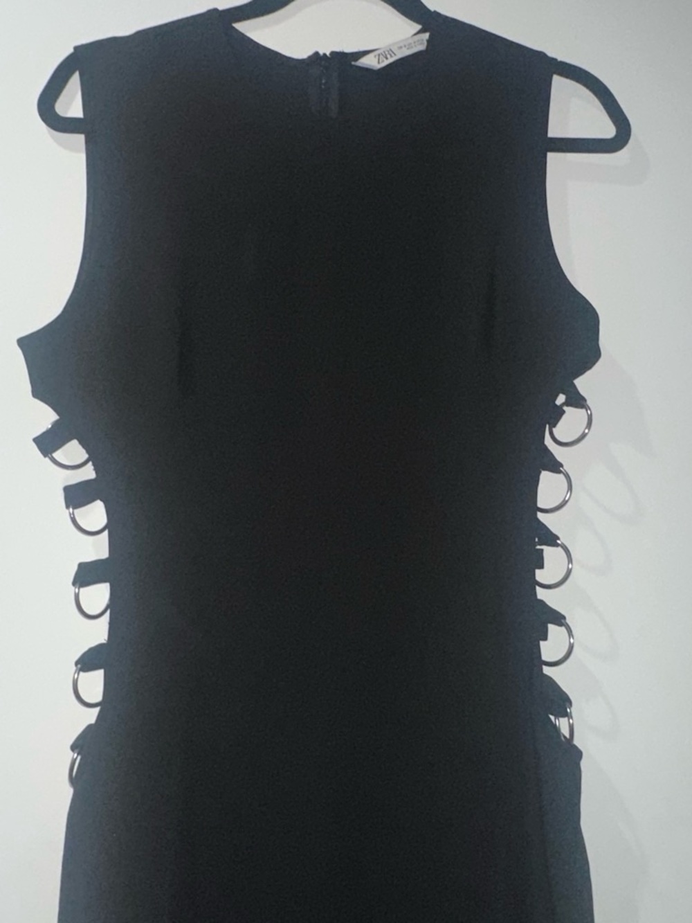Zara Black Sleeveless Tank Top with Side Ring Cutouts